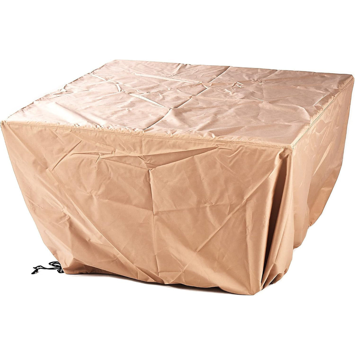 AZCAVE-FPT-AC Aluminum 42 In. Square Propane Beads, Lid and Fabric Cover Finish Outdoor Fire Table, Antique Copper