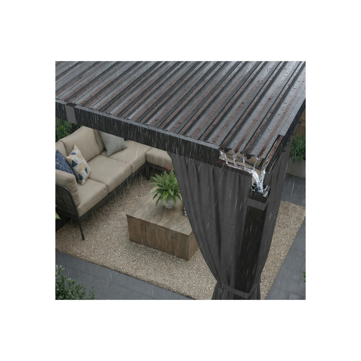 12' X 16' Pergola with Adjustable Louvered Roof and Aluminum Frame
