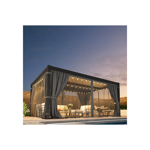12' X 16' Pergola with Adjustable Louvered Roof and Aluminum Frame