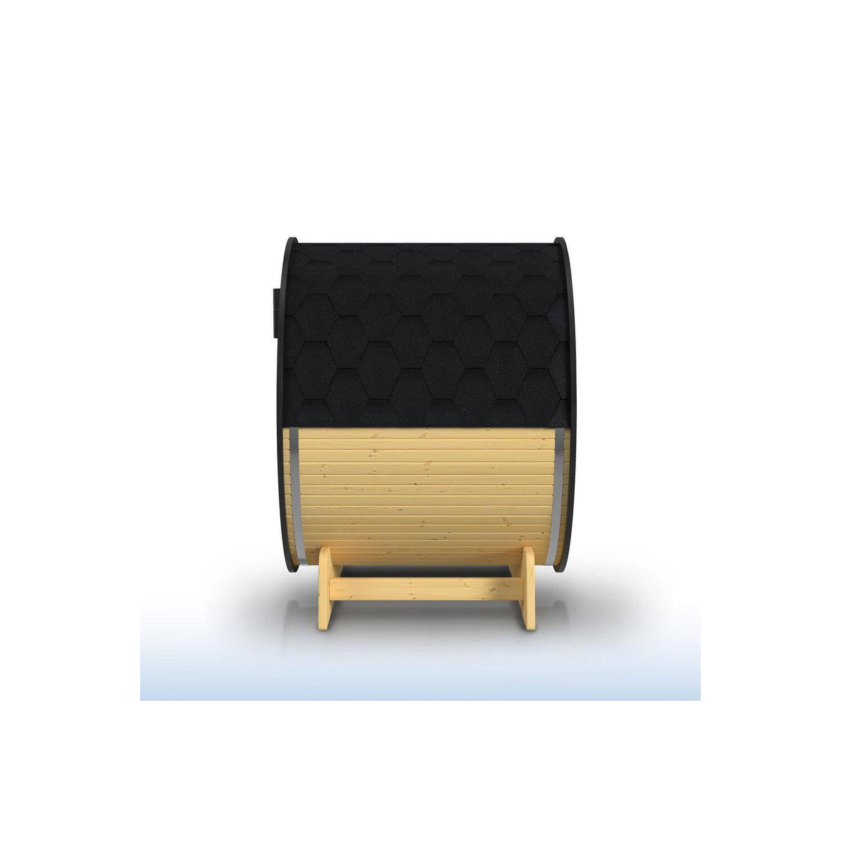 3-Person Capacity Outdoor White Finland Pine Wet/Dry Traditional Barrel Sauna with Black Accents