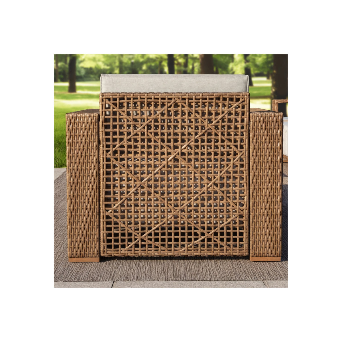 8 Pieces L-Shaped Wicker Patio Furniture Set 8-Seat Outdoor Cushioned Conversation Set, Yellow-Brown & Beige