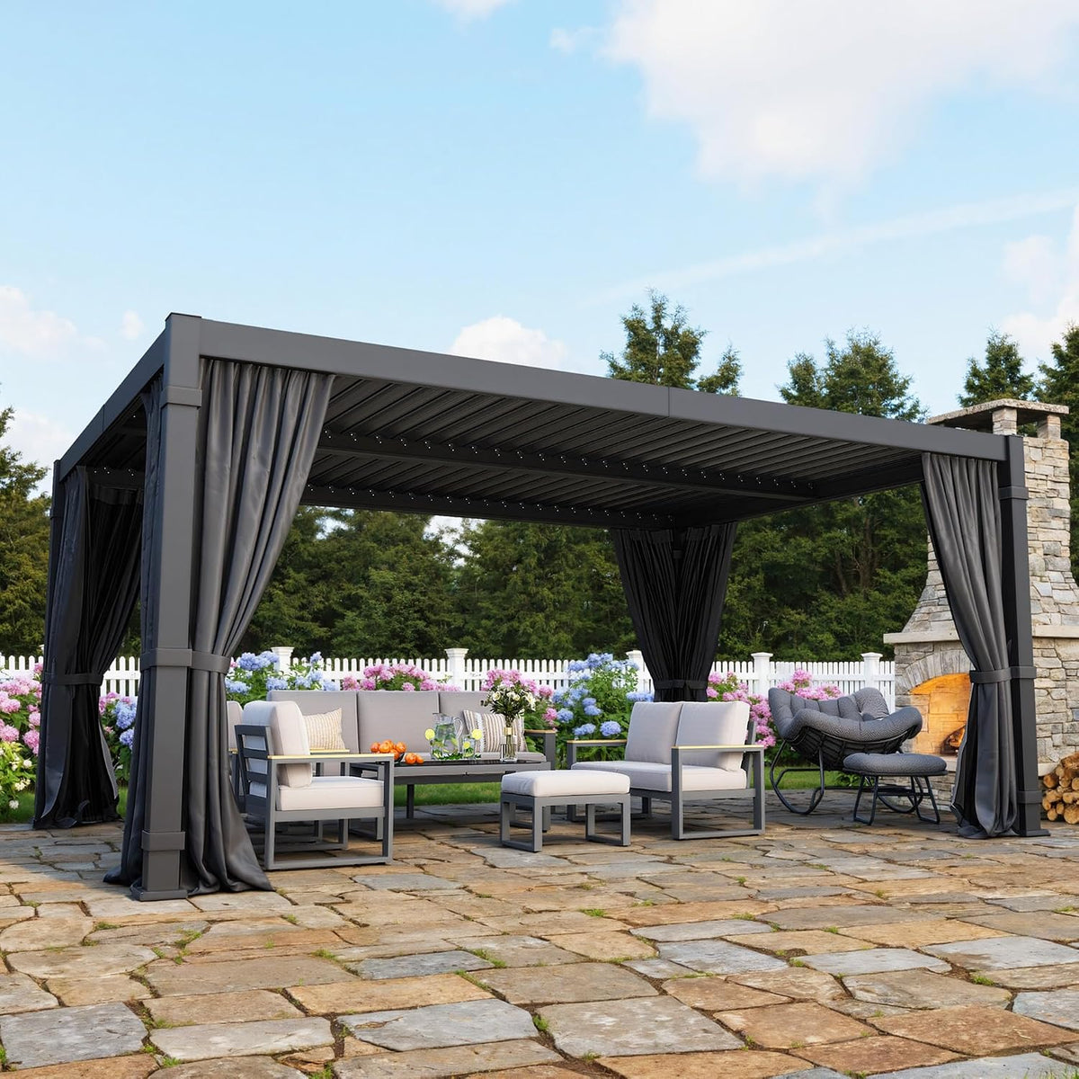 12' X 16' louvered pergola additional view