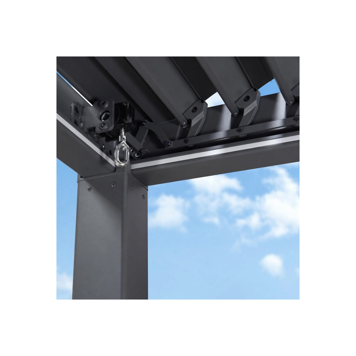 92KS Outdoor Pergola 11.5' X 27.5' Large Aluminum Frame, Gray