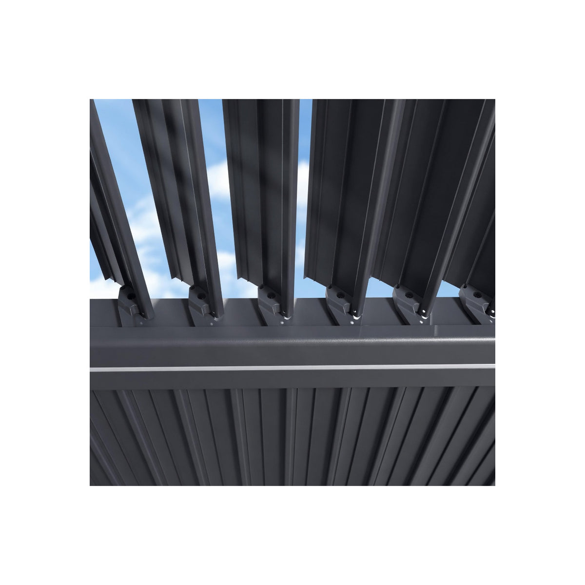 92KS Outdoor Pergola 11.5' X 27.5' Large Aluminum Frame, Gray