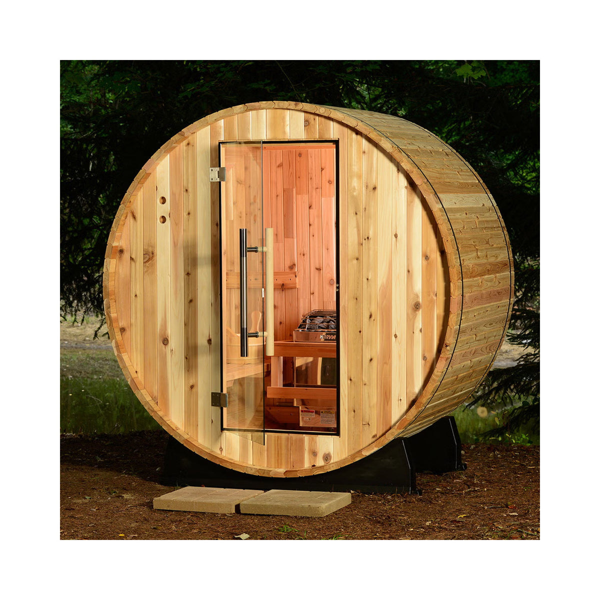 Almost Heaven Saunas Duet 2-Person Outdoor Barrel Sauna