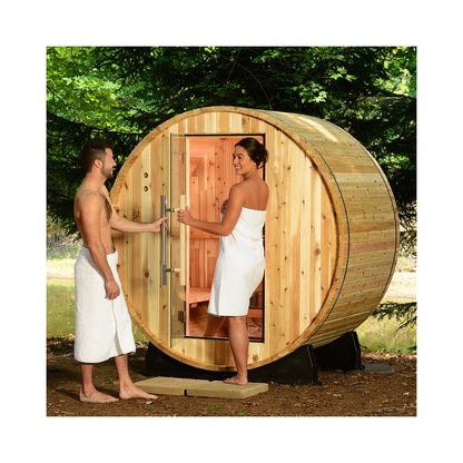 Almost Heaven Saunas Duet 2-Person Outdoor Barrel Sauna