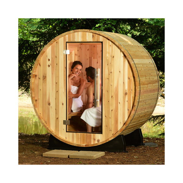 Almost Heaven Saunas Duet 2-Person Outdoor Barrel Sauna