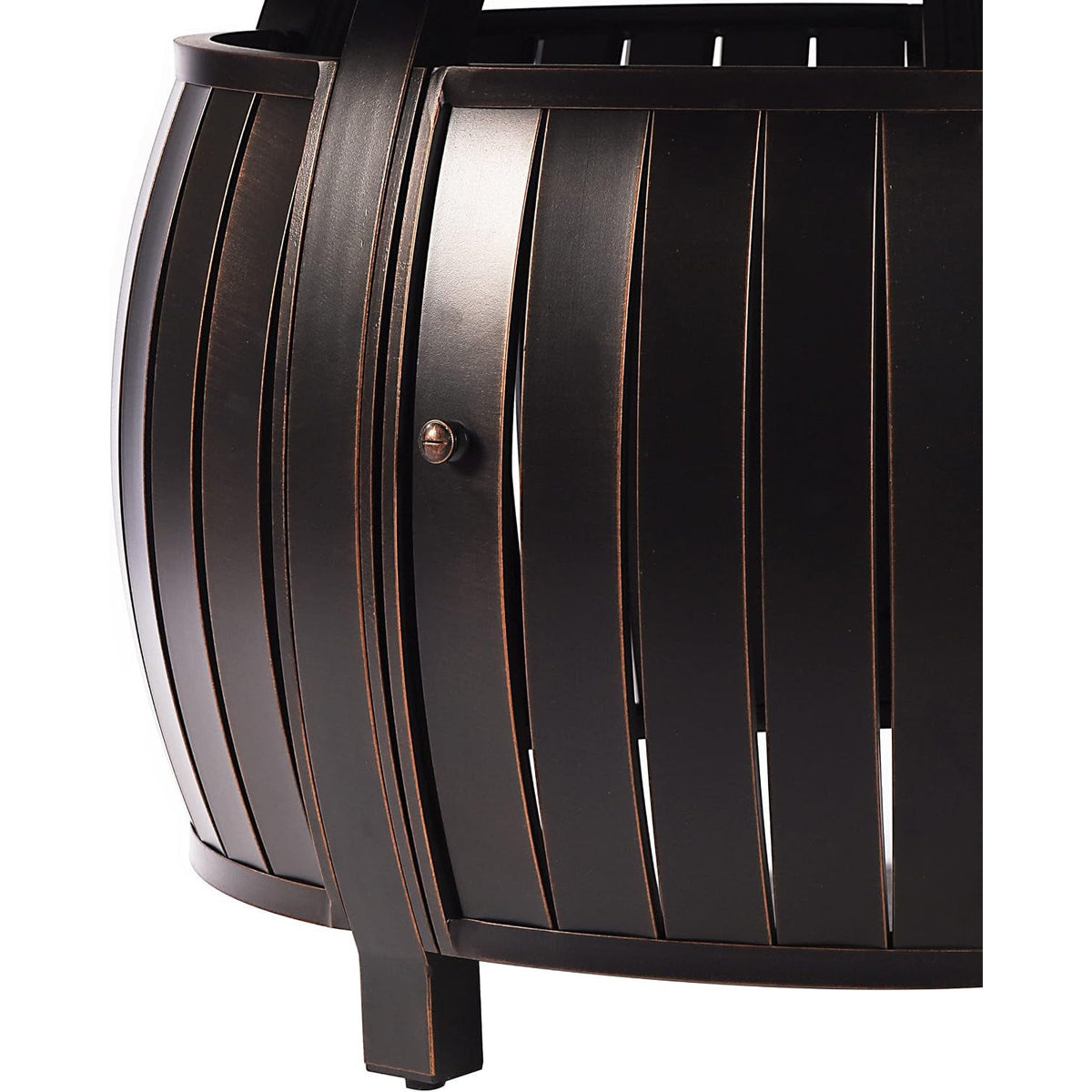 Aluminum 57,0000 BTU 44 In. round Propane Black Fire Pit Table with Fire Beads, Lid, Propane Tank Cover and Table Fabric Covers in Copper Finish