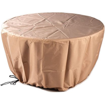 Aluminum 57,0000 BTU 44 In. round Propane Black Fire Pit Table with Fire Beads, Lid, Propane Tank Cover and Table Fabric Covers in Copper Finish