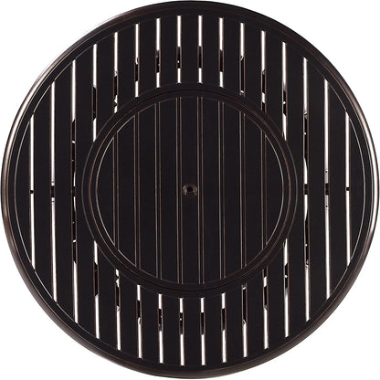 Aluminum 57,0000 BTU 44 In. round Propane Black Fire Pit Table with Fire Beads, Lid, Propane Tank Cover and Table Fabric Covers in Copper Finish