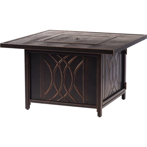 AZCAVE-FPT-AC Aluminum 42 In. Square Propane Beads, Lid and Fabric Cover Finish Outdoor Fire Table
