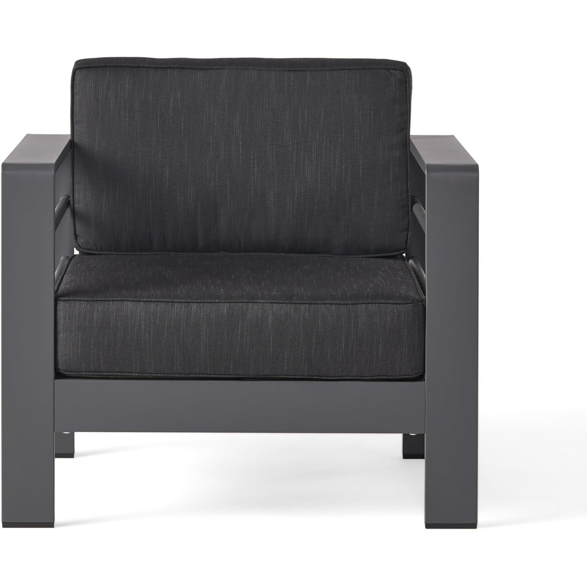 Cape Coral Outdoor Grey Aluminum 4 Piece Sofa Conversation Set with Water Resistant Cushions