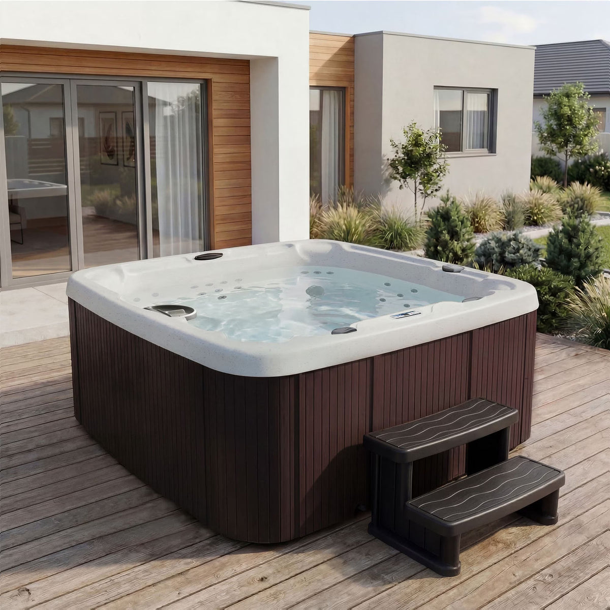 Coronado (LS600DX) Hot Tub - 7 Person, 65-Jet, 220V Spa, Sea Salt/ Espresso Brown