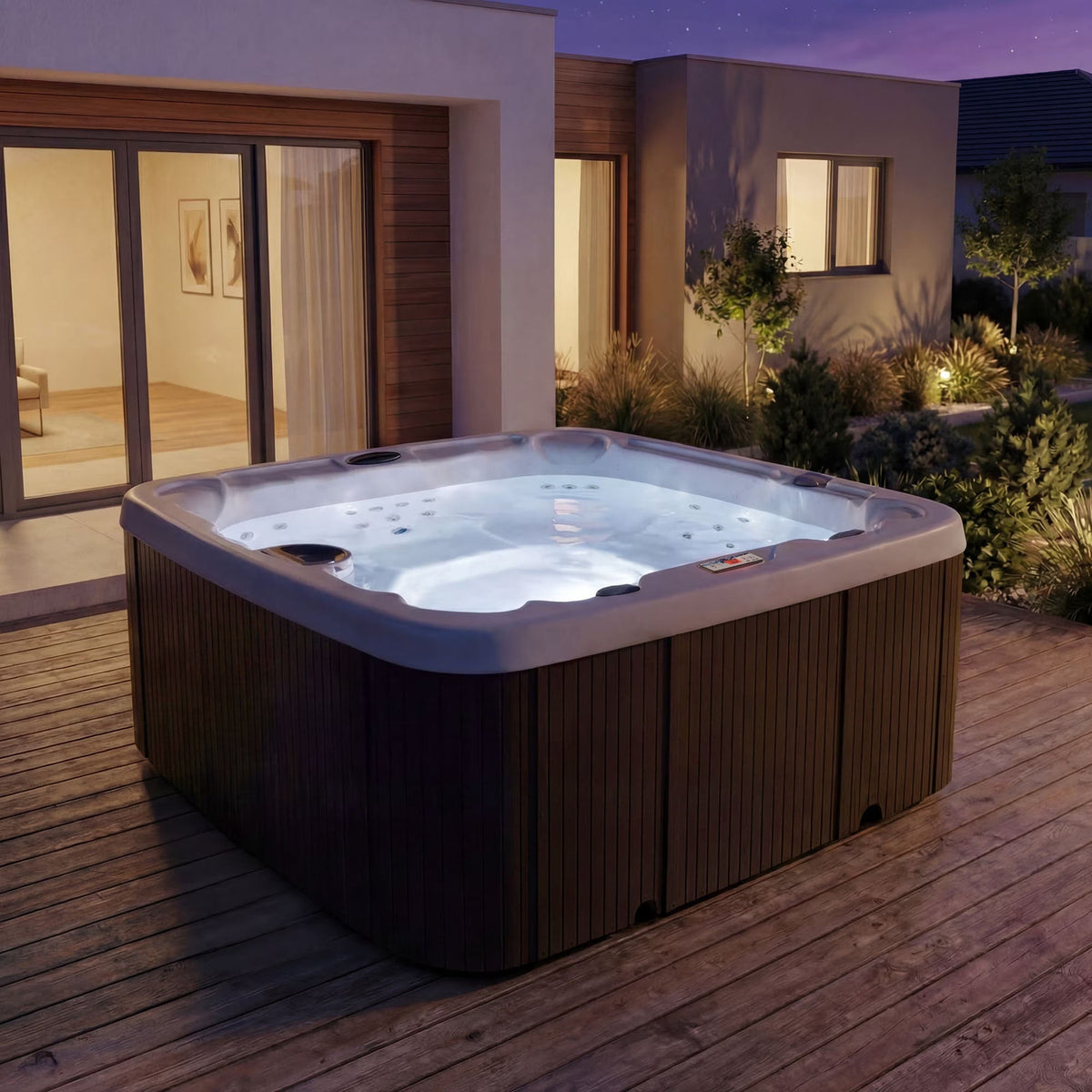 Coronado (LS600DX) Hot Tub - 7 Person, 65-Jet, 220V Spa, Sea Salt/ Espresso Brown