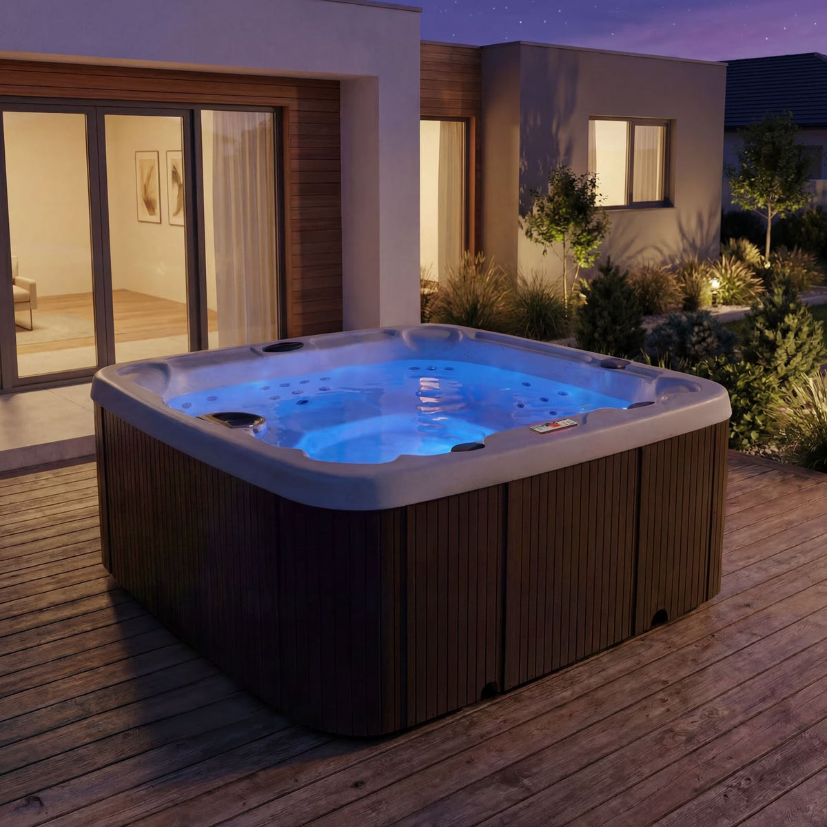 Coronado (LS600DX) Hot Tub - 7 Person, 65-Jet, 220V Spa, Sea Salt/ Espresso Brown