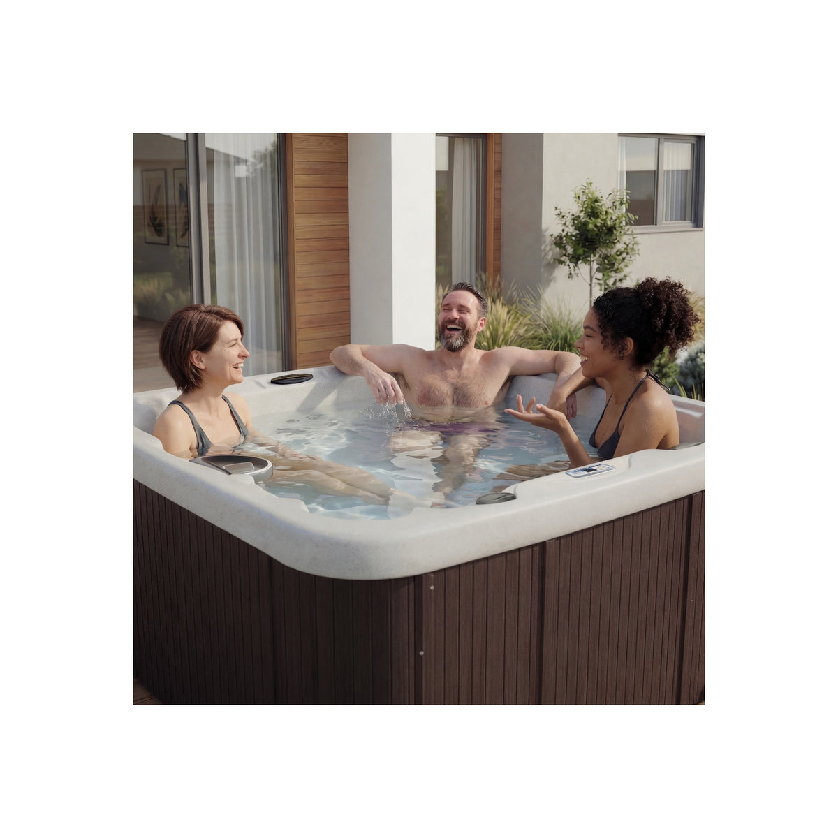 Coronado (LS600DX) Hot Tub - 7 Person, 65-Jet, 220V Spa, Sea Salt/ Espresso Brown