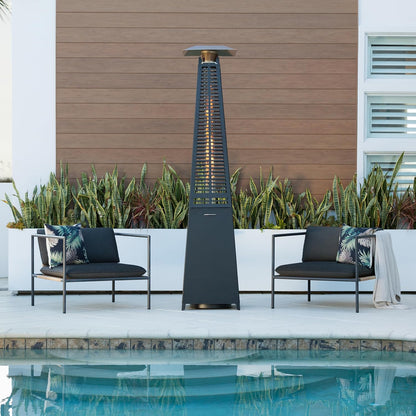 Pyramid Flame Propane Patio Heater Tower, 40,000 BTU, Black