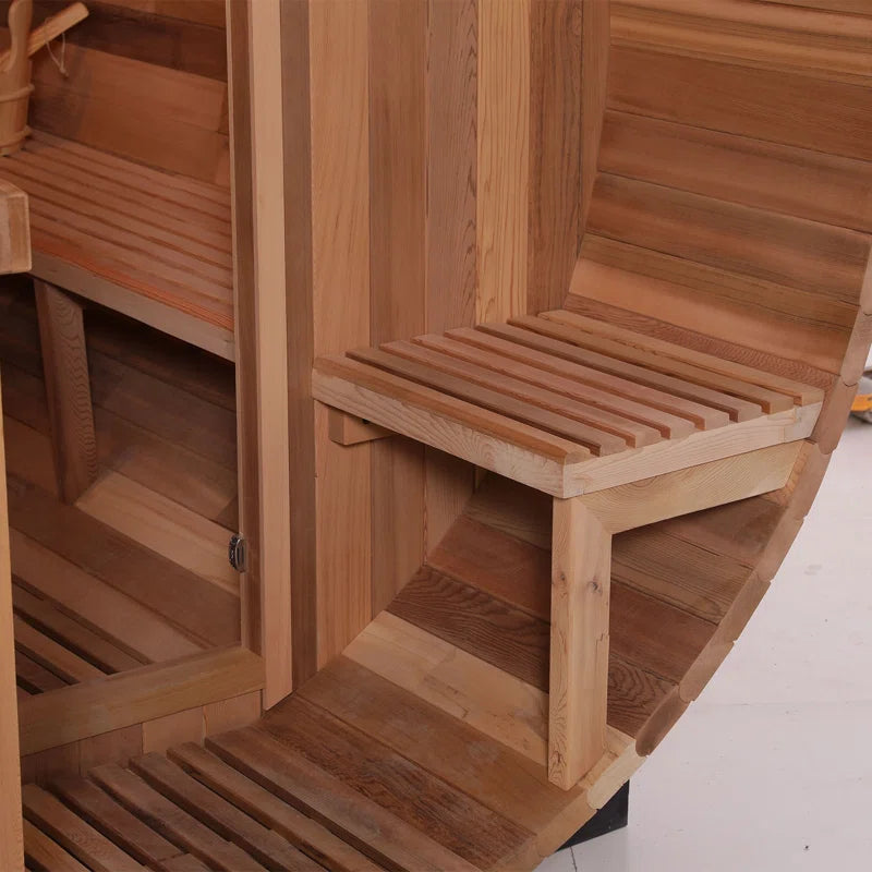 6-Person Patchworkred Cedar Traditional Steam Barrel Sauna