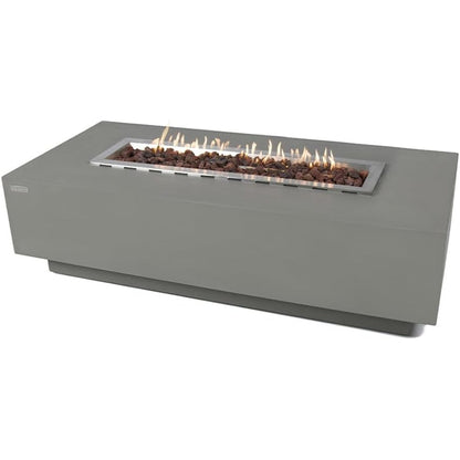 Granville Fire Table Outdoor Fire Pit 60" X 27" Cast Concrete Firepit Includes Lava Rocks 45,000 Btus Outdoor Fireplace for Patio Furniture Set, Deck, Porch, Outdoor Heater - Natural Gas
