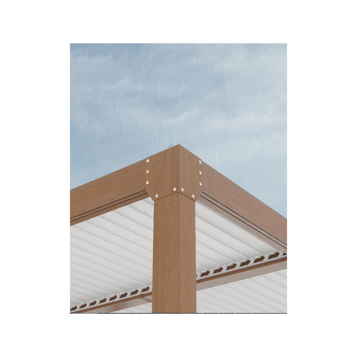 Louvered Pergola 10 Ft X10', Outdoor Pergola with Adjustable Louvered Roof, Reinforced Aluminum Frame, Integrated Drainage System, Hardtop Gazebo for Patio, Deck, Wood Grain