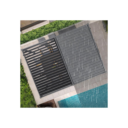 Louvered Pergola 12' X 20', Large Outdoor Aluminum Pergola with Reinforced Steel Roof, Heavy-Duty Hardtop Gazebo for Patio Garden, Weatherproof Sun Shade Shelter, Gray