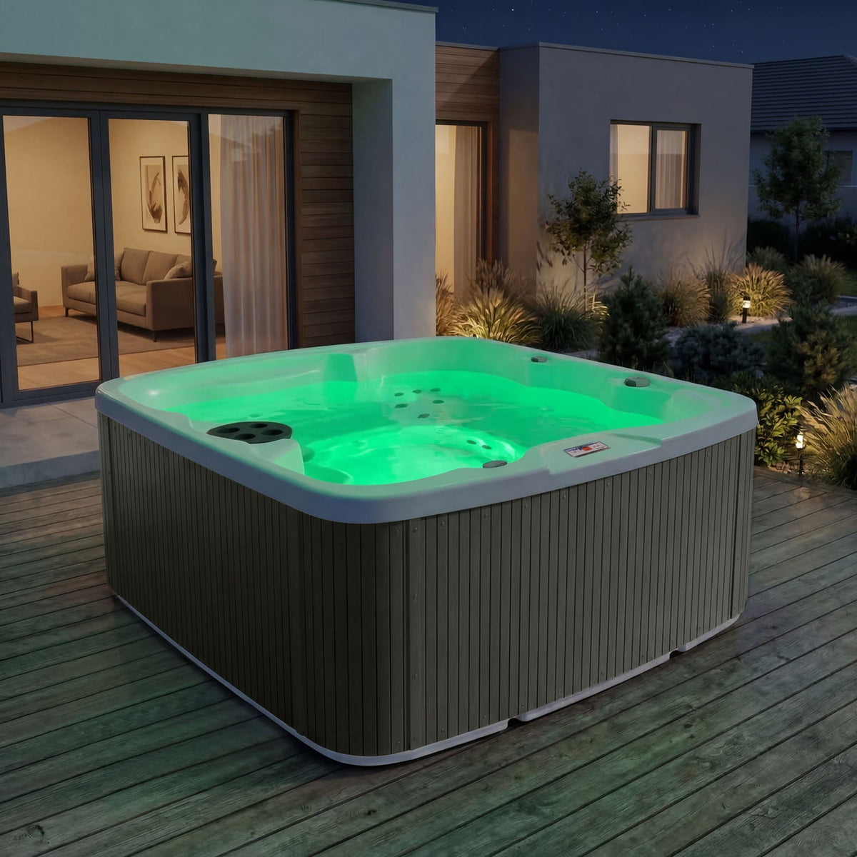 LS500 Plus, 5-Person, 23 Jets, Plug and Play Spa, Arctic White/Coastal Gray