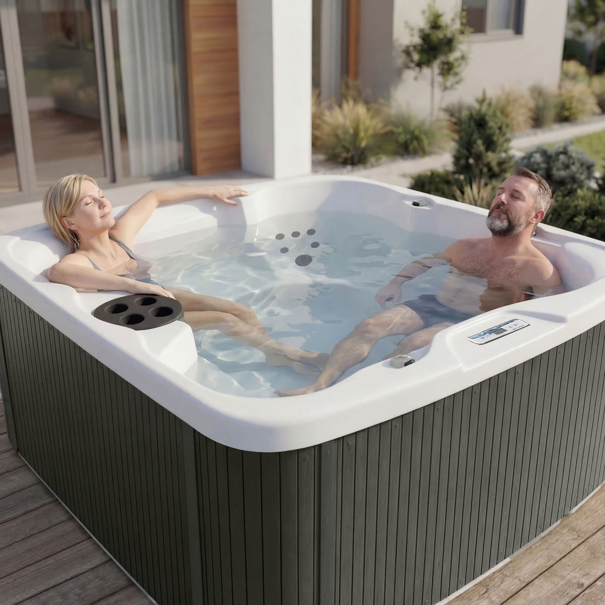 LS500 Plus, 5-Person, 23 Jets, Plug and Play Spa, Arctic White/Coastal Gray