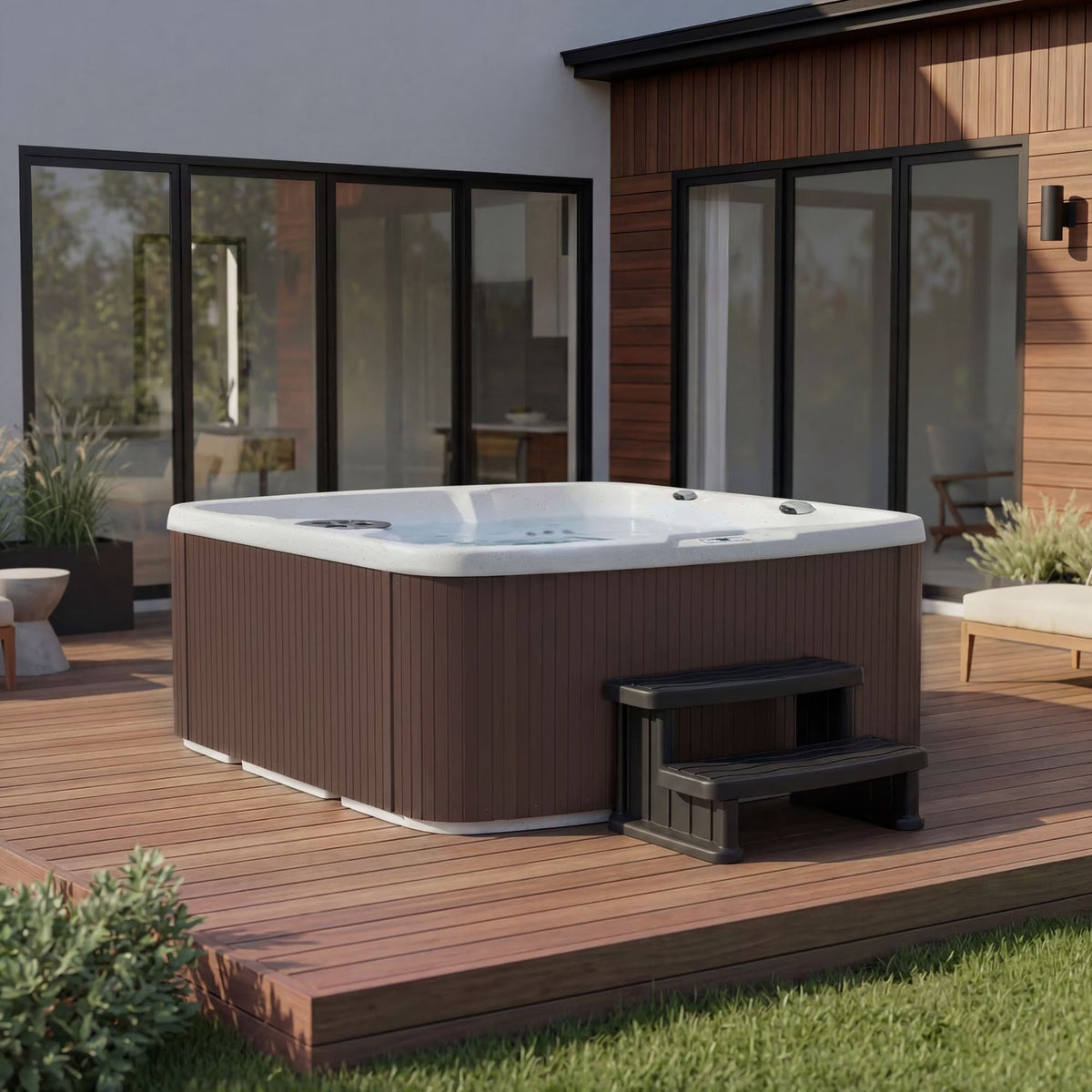 LS550 plus Hot Tub - 5 Person, 65- Jet, 220-Volt Spa Sea Salt/ Espresso