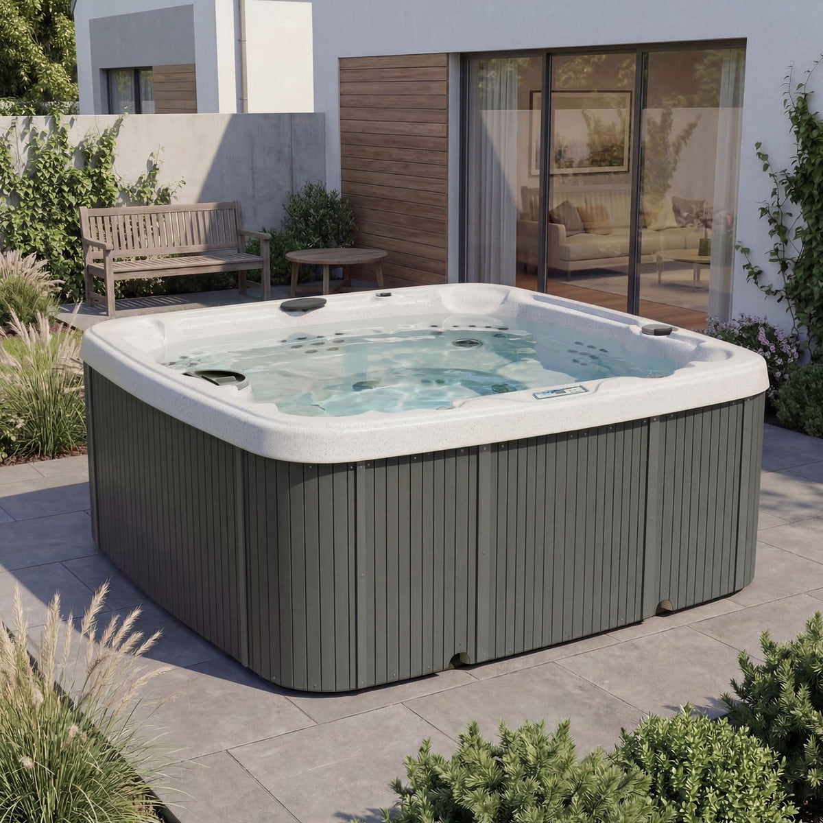 LS700DX Hot Tub - 7 Person, 90-Jet, 220-Volt, Sea Salt/ Coastal Gray