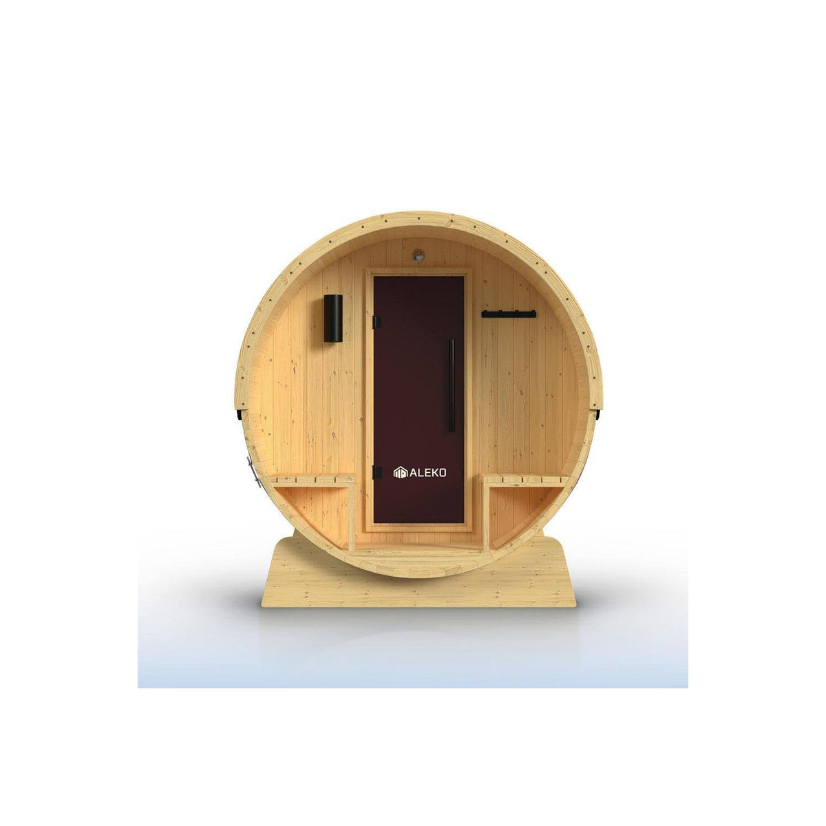 Outdoor Indoor Finland Pine Wet Dry Barrel Sauna 3-5 Person Front Porch Canopy 4.5 Kw ETL Certified Bitumen Shingle Roof