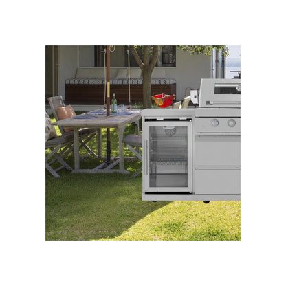 Outdoor Kitchen Island 85" 6-Burner 85000 BTU Deluxe Modular BBQ Island - Grill Islands W/Wine Cooler, Built in Combo outside Island + Rotisserie & Granite Top Outdoor Grill