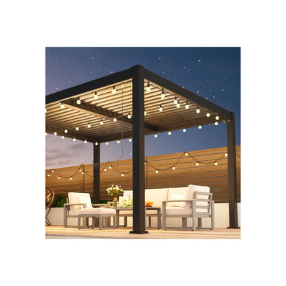 Pergola 10' X 12' with Aluminum Frame and Adjustable Louvered Roof
