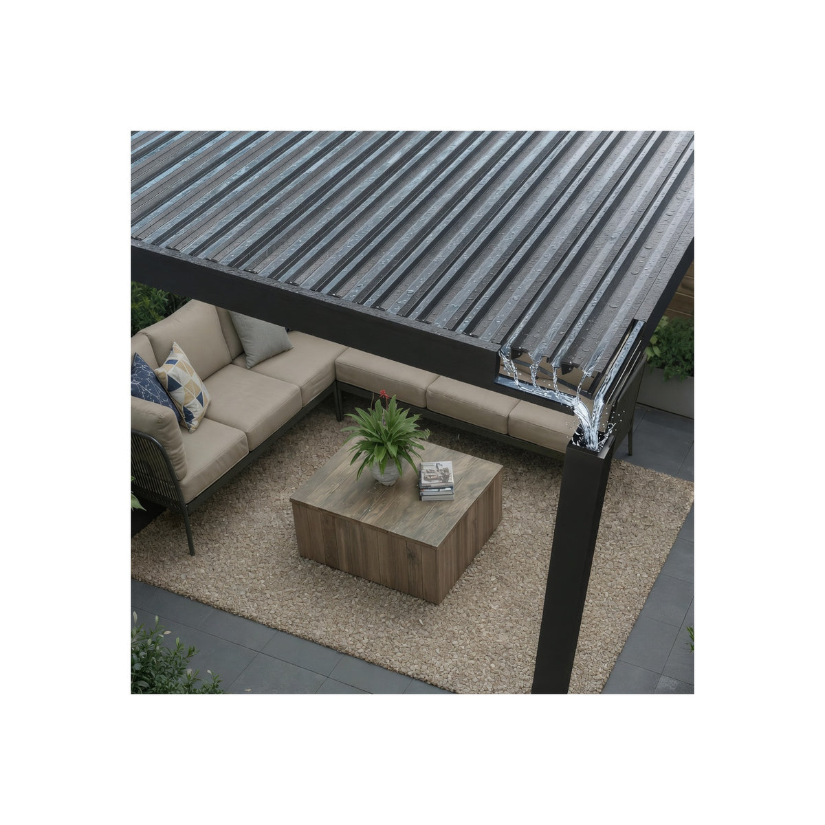 Pergola 10' X 12' with Aluminum Frame and Adjustable Louvered Roof