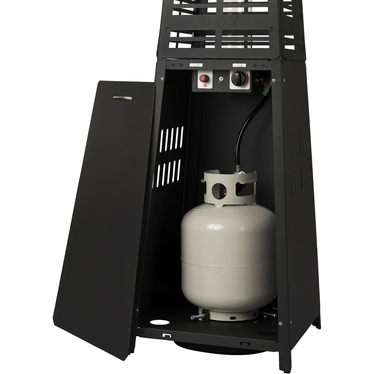 Pyramid Flame Propane Patio Heater Tower, 40,000 BTU, Black